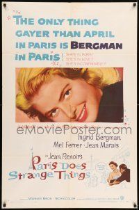6t671 PARIS DOES STRANGE THINGS 1sh '57 Jean Renoir's Elena et les hommes, Ingrid Bergman!