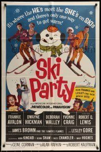 6t800 SKI PARTY 1sh '65 Frankie Avalon, Dwayne Hickman, where the he's meet the she's on skis!
