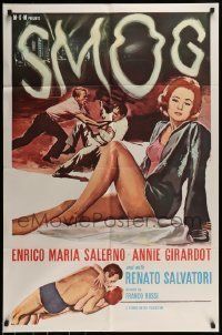 6t807 SMOG 1sh '62 Italian Franco Rossi, full-length artwork of sexy Annie Girardot!