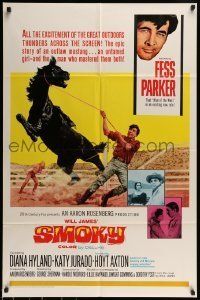 6t808 SMOKY 1sh '66 western cowboy Fess Parker tames outlaw mustang!