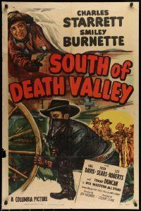 6t820 SOUTH OF DEATH VALLEY 1sh '49 Charles Starrett as the Durango Kid, Smiley Burnette!