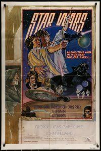 6t830 STAR WARS NSS style D 1sh 1978 George Lucas sci-fi epic, art by Drew Struzan & Charles White!