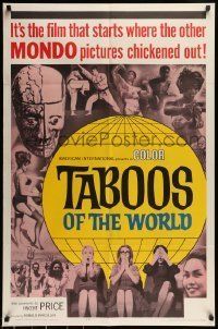 6t856 TABOOS OF THE WORLD 1sh '65 I Tabu, AIP, Vincent Price, wild image of shocked audience!