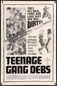 6t866 TEENAGE GANG DEBS 1sh '66 Diane Conti, Linda Gale, Eileen Dietz, they all fight & love dirty