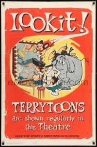 6t873 TERRYTOONS 1sh '62 great art of Mighty Mouse & Paul Terry's other creations!