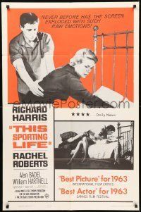6t885 THIS SPORTING LIFE 1sh '63 Richard Harris & Rachel Roberts, Lindsay Anderson