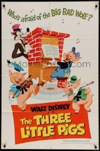 6t890 THREE LITTLE PIGS 1sh R68 Walt Disney animation of classic fairy tale!