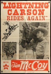 6t900 TIM MCCOY 1sh '40s portrait art of classic cowboy with trusty horse!
