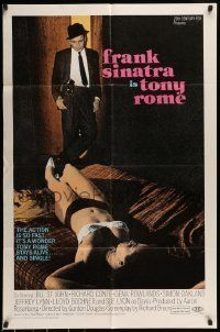 6t906 TONY ROME 1sh '67 detective Frank Sinatra w/gun & sexy near-naked girl on bed!