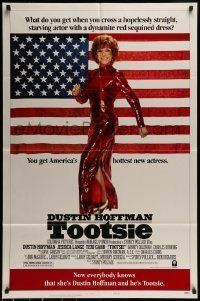 6t908 TOOTSIE style B 1sh '82 great solo full-length image of Dustin Hoffman, little did he know!