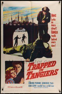6t919 TRAPPED IN TANGIERS 1sh '60 Agguato a Tangeri, Edmund Purdom, Genevieve Page, drug smuggling!