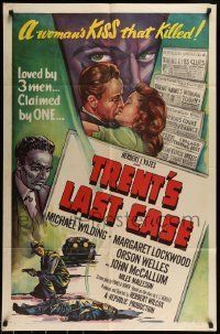 6t920 TRENT'S LAST CASE 1sh '53 art of Margaret Lockwood, Michael Wilding & Orson Welles!