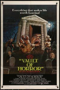 6t942 VAULT OF HORROR 1sh '73 Tales from the Crypt sequel, cool art of death's waiting room!