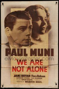 6t959 WE ARE NOT ALONE 1sh '39 image of Paul Muni & Jane Bryan, from the novel by James Hilton!
