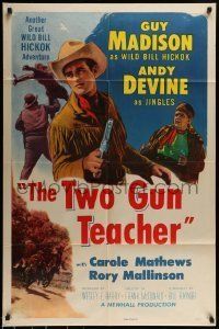 6t975 WILD BILL HICKOK 1sh '50s Guy Madison in the title role, The Two Gun Teacher!