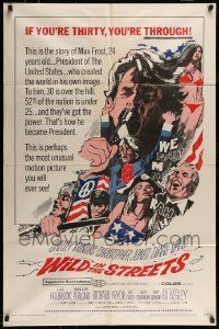 6t977 WILD IN THE STREETS 1sh '68 Christopher Jones & teens take over the U.S.!