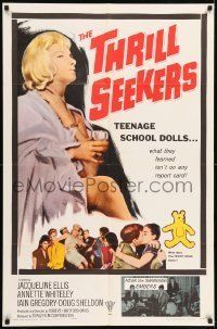 6t994 YELLOW TEDDYBEARS 1sh '64 Thrill Seekers, teen doll, what they learned isn't on report card