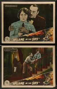 6w863 AFLAME IN THE SKY 2 LCs '27 gorgeous Sharon Lynn, Jack Luden, wonderful airplane border art!