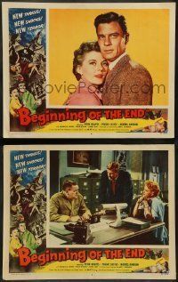 6w873 BEGINNING OF THE END 2 LCs '57 scientist Peter Graves & pretty Peggie Castle!