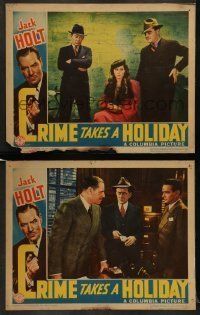 6w896 CRIME TAKES A HOLIDAY 2 LCs '38 Jack Holt, pretty Marcia Ralston, laying down the law!