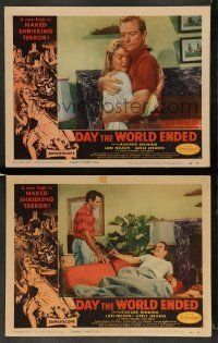 6w900 DAY THE WORLD ENDED 2 LCs '56 Roger Corman, Mike Connors, Richard Denning and Lori Nelson!