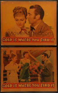6w918 GOLD IS WHERE YOU FIND IT 2 LCs '38 George Brent, Olivia de Havilland and Margaret Lindsay!
