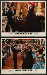 6w921 GONE WITH THE WIND 2 LCs R80 both with great images of Clark Gable, Vivien Leigh!