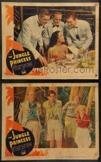 6w938 JUNGLE PRINCESS 2 LCs '38 different images of sexy Dorothy Lamour & Ray Milland!
