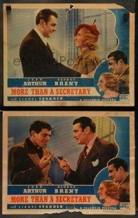 6w954 MORE THAN A SECRETARY 2 LCs '36 Alfred E. Green, cool images of George Brent & Jean Arthur!