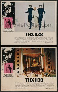 6w988 THX 1138 2 LCs '71 first George Lucas, Robert Duvall, bleak futuristic fantasy sci-fi!