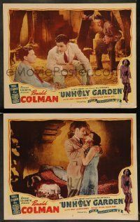 6w994 UNHOLY GARDEN 2 LCs R44 Ronald Colman, Fay Wray, nights of passion, days of violence!