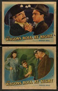 6w995 WAGONS ROLL AT NIGHT 2 LCs '41 Eddie Albert, Sig Ruman, Sylvia Sidney and others!