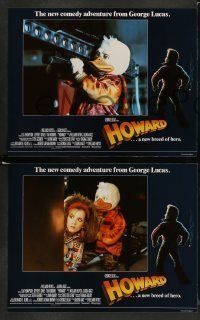 6w207 HOWARD THE DUCK 8 English LCs '86 George Lucas sci-fi comedy, Lea Thompson, Jeffrey Jones!