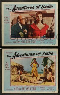 6w605 ADVENTURES OF SADIE 5 LCs '55 sexy Joan Collins, Noel Langley, from the Ernest K. Gann novel!