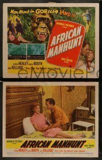 6w032 AFRICAN MANHUNT 8 LCs '54 in the forbidden jungle where no white man dared go!