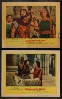 6w540 ALEXANDER THE GREAT 6 LCs '56 art of Richard Burton & Frederic March as Philip of Macedonia!