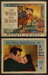 6w035 ALL THAT HEAVEN ALLOWS 8 LCs '55 Rock Hudson & Jane Wyman, directed by Douglas Sirk!
