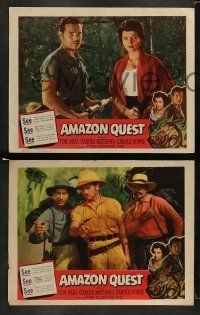 6w659 AMAZON QUEST 4 LCs '49 great images of Tom Neal in a frightening jungle manhunt!