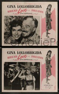 6w669 BREAD, LOVE & DREAMS 4 LCs '54 sexy Italian Gina Lollobrigida & Vittorio De Sica!
