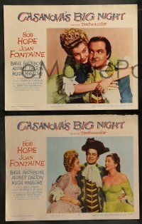6w081 CASANOVA'S BIG NIGHT 8 LCs '54 great images of Bob Hope & sexy Joan Fontaine, Basil Rathbone!