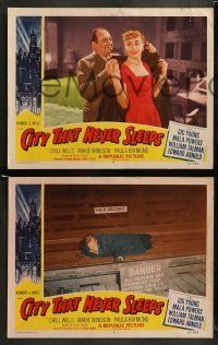 6w677 CITY THAT NEVER SLEEPS 4 LCs '53 Gig Young, Marie Windsor, Mala Powers, Chicago!