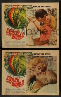 6w105 CRACK IN THE WORLD 8 LCs '65 Dana Andrews, Kieron Moore, sexiest Janette Scott, sci-fi!