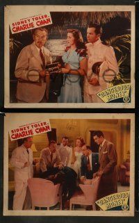 6w787 DANGEROUS MONEY 3 LCs '46 Joseph Crehan, Victor Sen Yung, Sidney Toler as Charlie Chan!