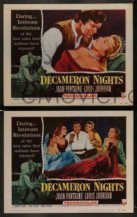 6w122 DECAMERON NIGHTS 8 LCs '53 Joan Fontaine & Louis Jourdan, love tales enjoyed by millions!