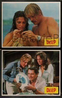 6w124 DEEP 8 LCs '77 Jacqueline Bisset & Nick Nolte with find treasure in the ocean, Peter Yates!