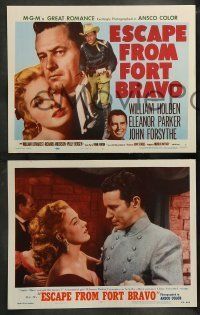 6w140 ESCAPE FROM FORT BRAVO 8 LCs '53 Holden, Parker & others trapped by Indians, John Sturges!