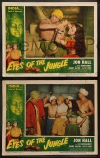 6w790 EYES OF THE JUNGLE 3 LCs '53 Jon Hall & Alyce Lewis in the savage jungles of India!