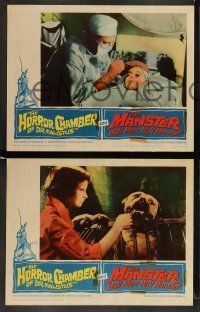 6w791 EYES WITHOUT A FACE/MANSTER 3 LCs '62 horror double-bill, the master suspense thrill show!