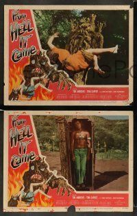 6w795 FROM HELL IT CAME 3 LCs '57 classic border art, wild images of native witchcraft rituals!