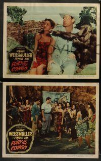 6w693 FURY OF THE CONGO 4 LCs '51 great images of Johnny Weissmuller as Jungle Jim!